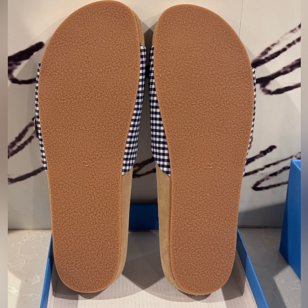 JACK ROGERS Dorothy Blue & white gingham bow. NIB Comfort slide sandal size 10 - Picture 4 of 5